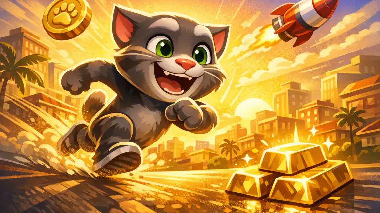 Talking Tom: Course à l'or face aux géants du jeu mobile header