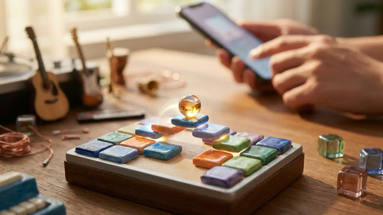 ความท้าทายและความสนุกใน Tiles Hop Music & Ball Game